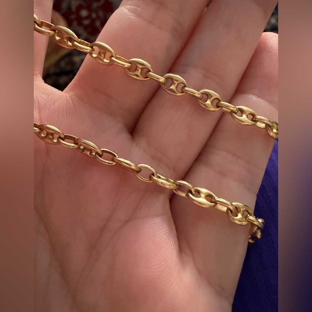 Vintage 18k YG 20” baby mariner link chain - Picture 3 of 3